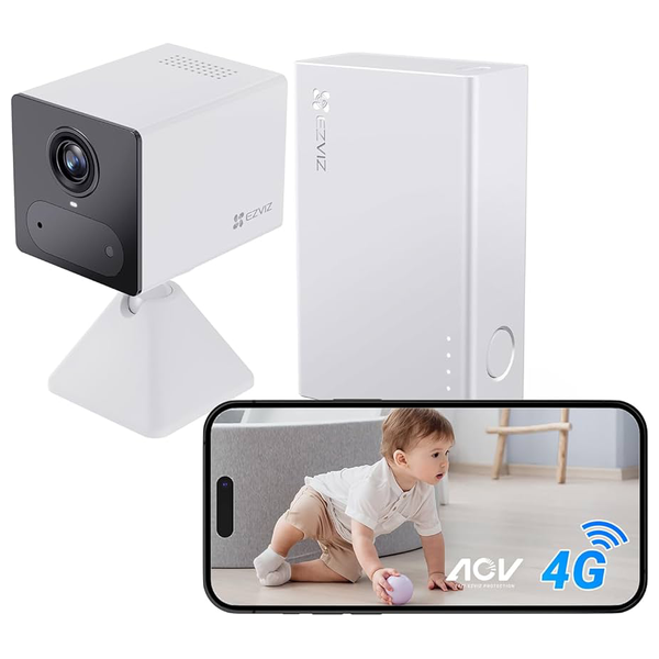 كاميرا مراقبة EZVIZ CB2 - تعمل بالبطارية - تدعم 4G و Wi-Fi - دقة 2K - وضع تسجيل مستمر AOV - قاعدة مغناطيسية - كشف بشري بالذكاء الاصطناعي - أبيض - الصورة 3